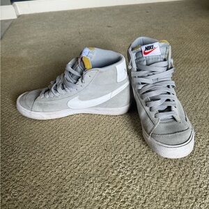 Grey suede Nike blazers